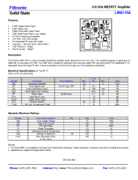 Datasheet LMA110A производства Filtronic