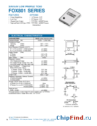 Datasheet FOX801A производства Fox Electronics