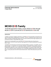 Datasheet MC3S12XDG128 manufacturer Freescale