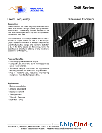 Datasheet D45 manufacturer Frequency Devices