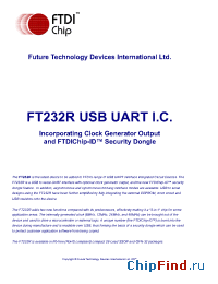 Datasheet FT232R производства FTDI Chip