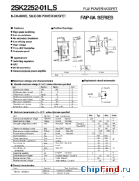 Datasheet 2SK2252-01LS производства Fuji