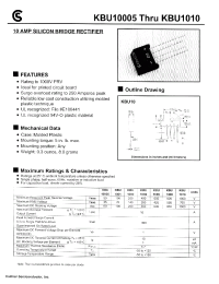Datasheet KBU1006 производства Fuji