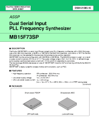 Datasheet MB15F73SPPFT manufacturer Fujitsu