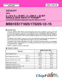 Datasheet MB81ES171625-12 manufacturer Fujitsu