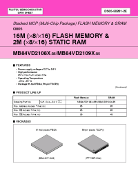 Datasheet MB84VD21081-85-PBS manufacturer Fujitsu