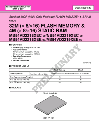 Datasheet MB84VD22182EE manufacturer Fujitsu