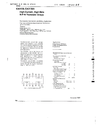 Datasheet CA3138 производства General Semiconductor