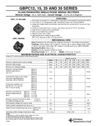 Datasheet GBPC12 производства General Semiconductor