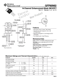 Datasheet GFP65N02 производства General Semiconductor
