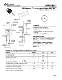 Datasheet GFP70N03 производства General Semiconductor