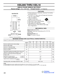 Datasheet KBL005 производства General Semiconductor