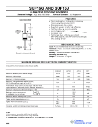 Datasheet SUF15G manufacturer General Semiconductor