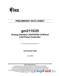 Datasheet gm2115 производства Genesis Microchip