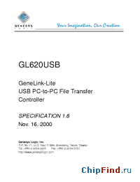 Datasheet GL620 manufacturer Genesys Logic
