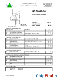 Datasheet GSD0012-00 manufacturer Green Power