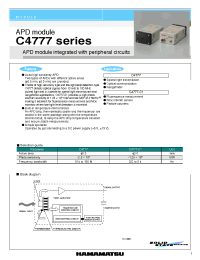 Datasheet C4777 производства Hamamatsu