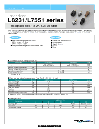 Datasheet L7551-22 производства Hamamatsu