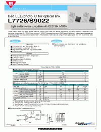 Datasheet L7726S9022 производства Hamamatsu