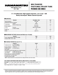 Datasheet R5900-00-M64 производства Hamamatsu