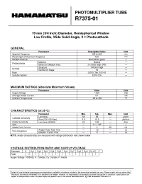 Datasheet R7375-01 производства Hamamatsu