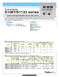 Datasheet S1133-14 manufacturer Hamamatsu
