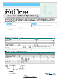 Datasheet S7184 производства Hamamatsu