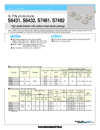Datasheet S7481 производства Hamamatsu