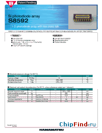 Datasheet S8592 производства Hamamatsu