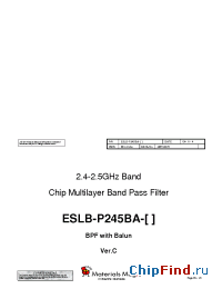 Datasheet ESLB-P245BA производства Hitachi Metals