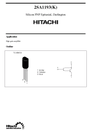 Datasheet 2SA1193 производства Hitachi