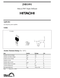Datasheet 2SB1091 производства Hitachi