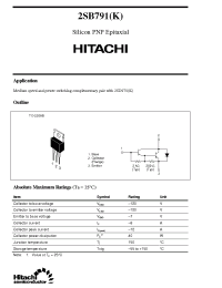 Datasheet 2SB791 производства Hitachi
