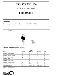 Datasheet 2SD1133 производства Hitachi