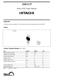 Datasheet 2SD1137 производства Hitachi