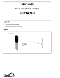 Datasheet 2SD1209K производства Hitachi