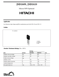 Datasheet 2SD1610 производства Hitachi