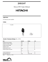Datasheet 2SD2107 производства Hitachi