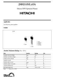 Datasheet 2SD2115L производства Hitachi