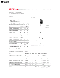 Datasheet 2SD2299 производства Hitachi