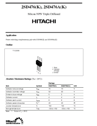 Datasheet 2SD476K производства Hitachi
