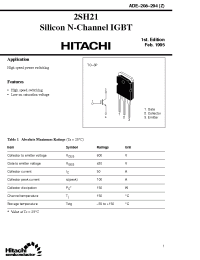 Datasheet 2SH21 производства Hitachi