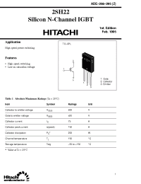 Datasheet 2SH22 производства Hitachi