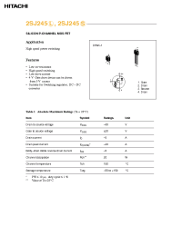 Datasheet 2SJ245 производства Hitachi