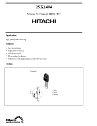 Datasheet 2SK1404 производства Hitachi