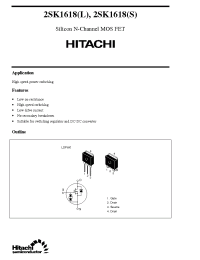 Datasheet 2SK1618 производства Hitachi