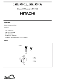 Datasheet 2SK1838S производства Hitachi