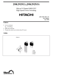 Datasheet 2SK2925 производства Hitachi