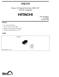 Datasheet 3SK318 производства Hitachi