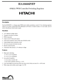 Datasheet HA16666FP manufacturer Hitachi